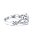 thumbnail image 2 of Simulated Cubic Zirconia Size-5 Halo Art Deco Ring Square Wedding Engagement Infinity Band 925 Sterling Silver, 2 of 7