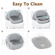 PetPivot Automatic Cat Litter Box Self-Cleaning with Safety Protection, Mat and Trash Bags Included, Grey