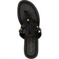 thumbnail image 3 of CHARTER CLUB Womens Black Cutout Medallion T-Strap Penelope Almond Toe Wedge Slip On Thong Sandals Shoes 8 M, 3 of 4