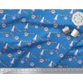thumbnail image 2 of Soimoi Blue polyester Crepe Fabric Birthday Theme Party Printed Fabric 1 Yard 42 Inch Wide, 2 of 3