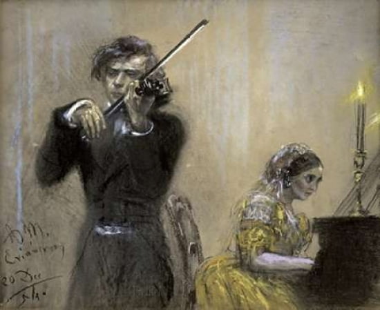 A Violinist And Cla