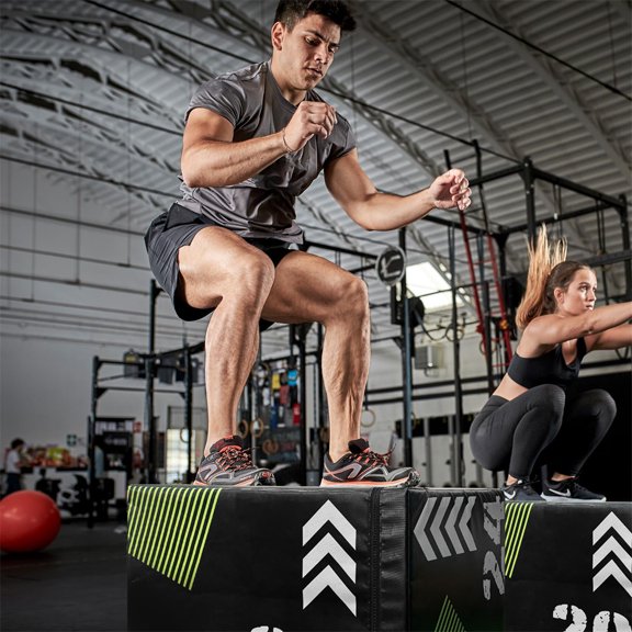 3 in 1 Plyo Jump Box, Soft Jumping Box for Excerise Training,High-Density Foam and Wood Board Plyometric Jump Box for Home Gym,Weight Capacity 1000LB