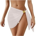thumbnail image 2 of Taqqpue Swimsuit Coverups for Women Solid Color Sarong Beach Bikini Wrap Sheer Short Skirt Chiffon Scarf for Swimwear, 2 of 7