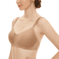 thumbnail image 5 of BIMEI Women's Mastectomy Bra Mould Cup Wire Free Pocketed T-Shirt Everyday Bra for Silicone Breast Prosthesis 8118,Nude,42B, 5 of 8