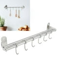 thumbnail image 3 of Pot Lid Rack, Rustproof Stainless Steel With Hooks Wall Mounted Wall Storage Rack, For Storing Kitchenware Space-Saving Kitchen Drying, 3 of 8