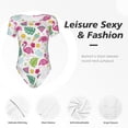 thumbnail image 6 of The Xecao Cute Flamingo Women's Crew Neck Body Suit, a short-sleeved bodysuit and basic swimsuit, both comfort and style for dating and daily life, 6 of 9