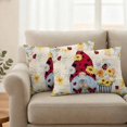 thumbnail image 2 of Gnomes Daisy Farmhouse Outdoor Waterproof Pillow Covers, Pastoral Vintage Garden Floral Decorative Rectangle Throw Pillowcase Sofa Cushion Sham for Patio/Couch/Chair, 20"x12" 2 Pack, 2 of 8