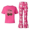thumbnail image 4 of Tiijoy Tween Girls Outfits Cute Bow Cherry Print Short Sleeve T Shirt Flared Pants Set, Sizes 12-13, 4 of 4