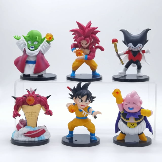 TAMASHII NATIONS Dragon Ball Z 6-Pack Mini Figure Set, 3.15 Inch Collectible Anime Characters with Dragon Balls