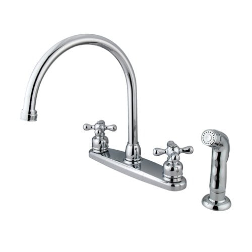 Kingston Brass Robinet de Cuisine Vintage à Double Poignée avec Pulvérisateur