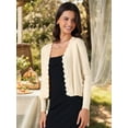 thumbnail image 2 of DARING DIVA Women's Open Front Long Sleeve Button Down Knit Cardigan L Apricot, 2 of 6