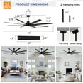thumbnail image 6 of Tower Fan 84 Inch Large 8 PCS Plywood Reversible Blades Ceiling Fan With Light Kit 3 Color Dimmable LED, DC 6 Speed ,Remote Control Ceiling Fan for Patio Living Room, Bedroom, Office,Indoor.(Matte, 6 of 17