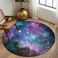 thumbnail image 2 of Round Rugs 6 Ft, Purple Ombre Starry Night Non Slip Area Rugs for Kitchen Bedroom Entryway, Modern Abstract Art Washable Carpet Runner Rug Floor Mats for Bedroom Home Decor, 2 of 8
