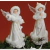 Pack of 4 Snow Fall Valley White Angel Christmas Figures 7"