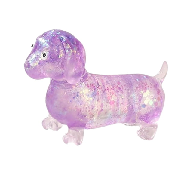Juguete sensorial para fiestas, regalo de cumpleaños para niños, juguete antiestrés creativo con diseño de perro salchicha. Púrpura