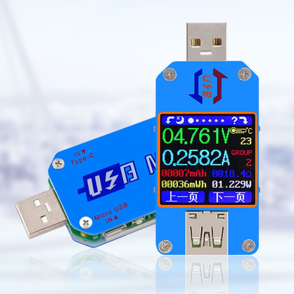 WINDLAND USB Power Meter 4-24V 5A LCD USB Voltage Current Display USB Tester Multimeter USB Current Meter Tester LCD Display