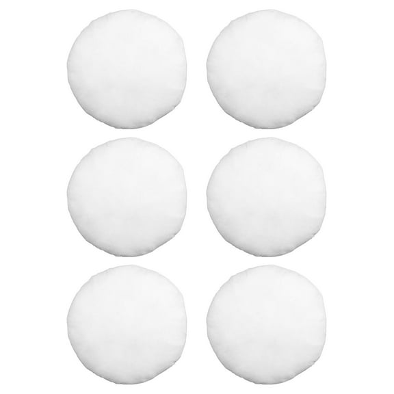 Hometex Throw Pillow Insert 12" Round Polyester Filled Standard Cover (6 Pack)