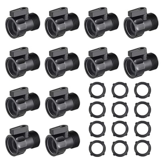 Dleader 12 PCS for Durable 34 Garden Hose Shut Off Valves for Easy Water Control Home Decor