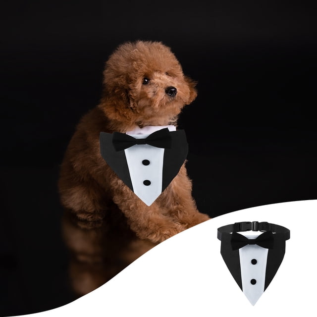 Corbata de pajarita para perro de esmoquin azul, cuello de perro de Halloween, bandana de cumpleaños para perros pequeños a grandes