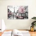 thumbnail image 3 of Elephant Stock Pink Paris Wall Art - Horizontal Canvas Wall Art - Living Room Wall Decor - Places Canvas - Gray And White Decor - 12" x 8", 3 of 8
