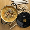 thumbnail image 4 of Crock Pot Artisan 7 Quart Round Enameled Cast Iron Dutch Oven in Black with Gold Handle, 4 of 6