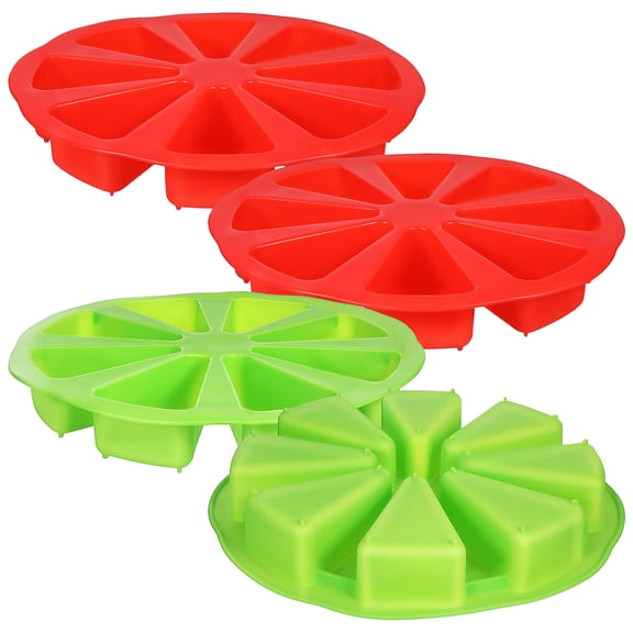 LOLIPPYY 4Pcs Silicone Cake Tray Triangle Shape Portion Nonstick Baking