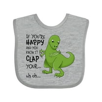 Inktastic T-rex Can't Clap Boys or Girls Baby Bib