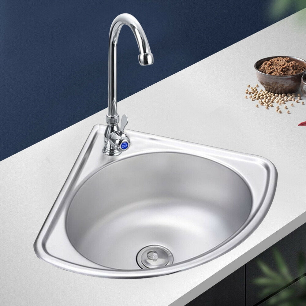 TFCFL Stainless Steel Wall-Mounted Single Sink Triangle Basin Wash ...
