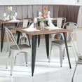 thumbnail image 2 of Flash Furniture Perry Commercial Grade White Metal Indoor-Outdoor Stackable Chair with Gray Poly Resin Wood Seat, 2 of 13