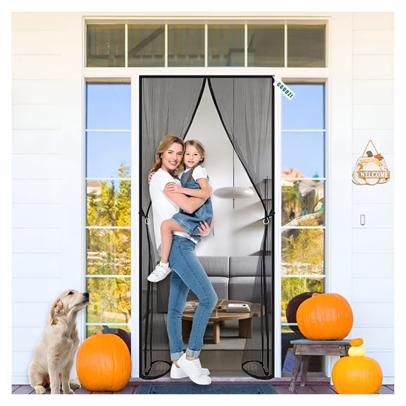 ICERUN Magnetic Screen Door,Powerful Magnets,Easy Install,Mosquito Net Screen Door,Pet Friendly,Hands-Free Entry Screen Door,Heavy Duty Screen Door Mesh Curtain Keeps Bugs Out,35" x 83"