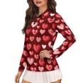 thumbnail image 2 of Uorisanigo Cute Love Heart Womens Athletic Polo Workout Tops Stylish Comfortable Quick Dry Athletic Polo Shirts Quick Dry 1/4 Zipper Workout Tops for Women, 2 of 7