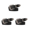thumbnail image 2 of Guardoinrt Ceintures en Faux Cuir avec Boucle Sculptée pour Femmes Jeans Robe Noire Type A 3Set, 2 of 6
