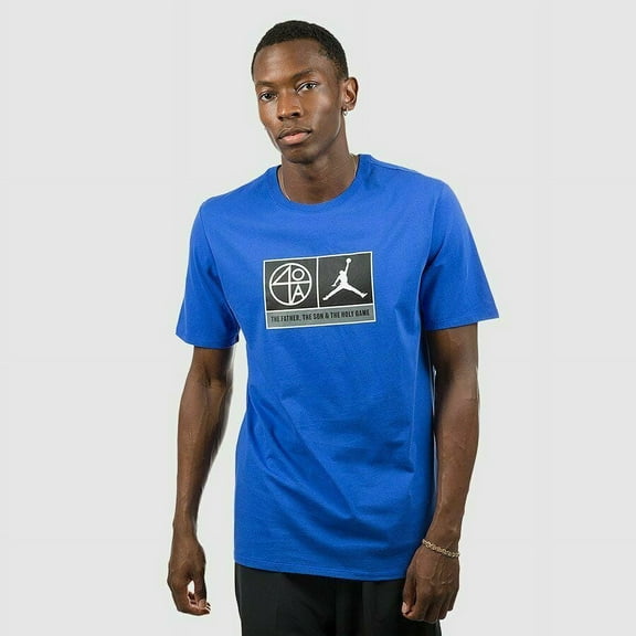 Nike Air Men's T Shirt The Father The Son & The Holy Game Graphic Print Royal L