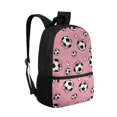 thumbnail image 2 of Uourmeti Bow and Soccer Pattern Polyester Backpack, Smooth Zipper School Bookbag 17 Inch Large Capacity School Backpack for Outdoor Travel, 2 of 6