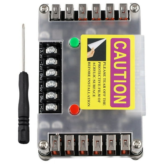 ATX Power Supply Breakout Board and Case Kit with 3.3V, 5V, 12V,-12V Output Voltage and 12 Ports USB, 3A Maximum Output