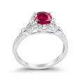 thumbnail image 4 of Floral Art Deco Engagement Ring Ruby CZ 925 Sterling Silver Size 4, 4 of 5