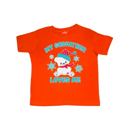 

Inktastic Polar Bear My Godfather Loves Me in Santa Hat Gift Toddler Boy or Toddler Girl T-Shirt