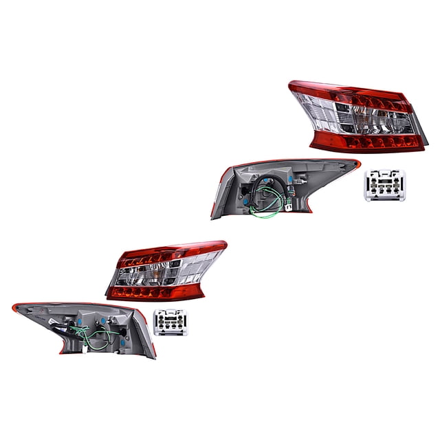 Par de Calaveras Sentra 2013 A 2016 Nissan Ext C/Leds DEPO .