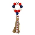 thumbnail image 1 of 1PCS Independence Day Napkin Wood Bead Napkin Beaded Napkin Ring Holder Independence Day Family Table Decoration Wood Bead String Wood Bead Napkin Ring Tassel Wooden Pendant, 1 of 8