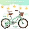 thumbnail image 4 of 16 Inch Girls Bike for Age 4-7 Years Old,16 Inch, Kids Bike with Training Wheels, Basket and Steel Frame, Kids Bicycle for Girls Garden Outdoor, Mint Green, 4 of 6