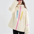 thumbnail image 7 of Girls Zip Hoodies Long Sleeve Solid Loose Jacket Sweatshirt Teens Fashion Winter Clothes White 11-12Years, 7 of 7