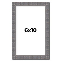 6x10 Frame Blue Kingsley Pewter Solid Wood Picture Frame Width 0.75 Inches |Interior Depth 0.5
