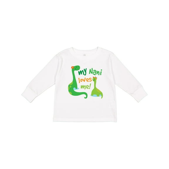Inktastic My Nani Loves Me Grandson Dinosaur Boys Long Sleeve Toddler T-Shirt