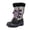 style 4, variant on NIPAXO Kids Snow Boots Waterproof Winter Boots Grey and Black Purple Accents Sherpa Collar Bungee Lacing Outdoor Cold Weather Winter Boots for Boys Girls