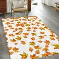 thumbnail image 3 of Fall 3'x5' Washable Rug, Thanksgiving Watercolor Orange Green Maple Leaf Non-Slip Area Rugs for Entryway Kitchen Classroom, Dorm Throw Carpet, Low Pile Soft Indoor Floor Mat, 3 of 9