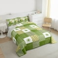 thumbnail image 3 of jejeloiu Modern Geometric Plaid Full Size Comforter Sets,Retro Rhombus Pattern Bedding Comforter Set,Green Polka Dots Bedding Sets For Girls Boys,Super Cozy Room Decor Reversible,3 Pieces, 3 of 8
