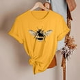 thumbnail image 4 of Baqcunre T Shirts For Women Womens Spring Summer Printed Short Sleeve O Neck T Shirt Top Women'S Tops Graphic Tees For Women Yellow XXL, 4 of 5