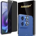 thumbnail image 1 of ccwonima 2+1 Pack for Moto G57/ Moto G57 Power/ G67 Power Privacy Tempered Glass Screen Protector and Camera Lens Protector, Anti-Spy 9H Hardness Case Friendly Film, 1 of 1