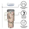 thumbnail image 4 of OBREWU German Shepherd Dog and Flower Tumbler with Handle and Lid,German Shepherd Dog and Flower 40oz Double Wall Vacuum Insulated Tumbler,Cups Gift for Women and Men, 4 of 7