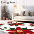 thumbnail image 2 of ODIKA 6'x9' Machine Washable Non-Slip Area Rug, Poinsettia Bloom Starter for Beginner Fiber Arts Enthusiasts High Traffic Rug with Pad, Red, 638054, 2 of 8